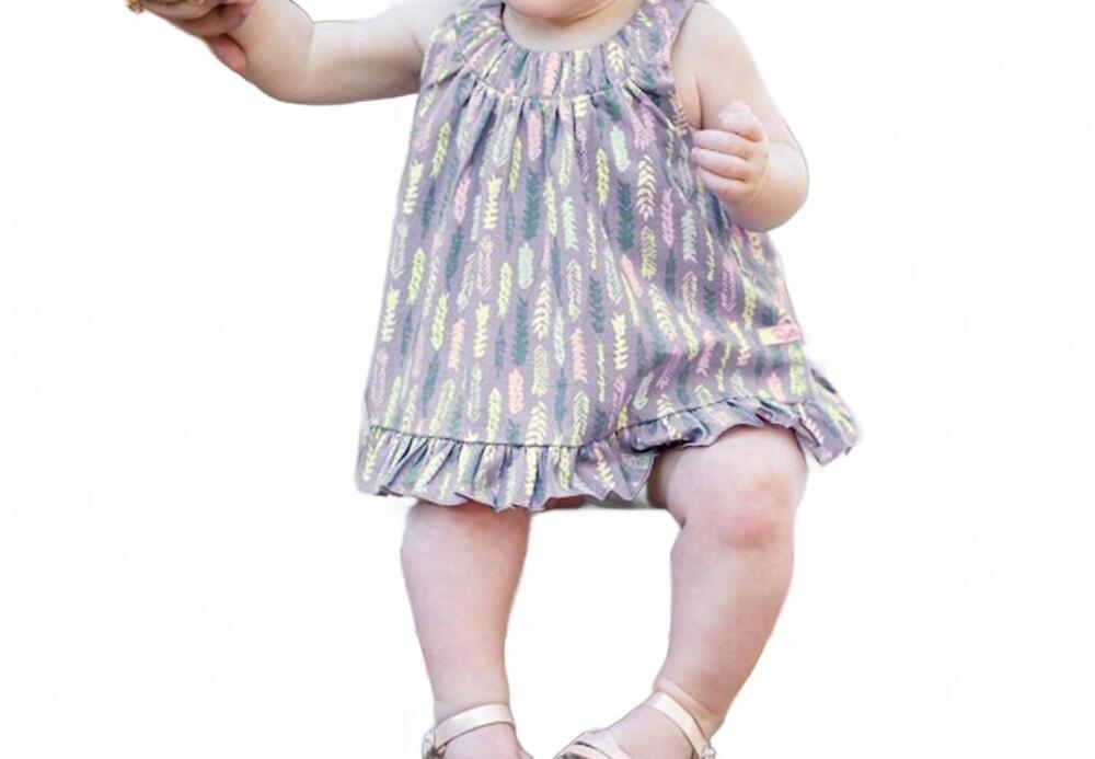 NEW RUFFLEBUTTS girls feather fun swing top set in purple/green